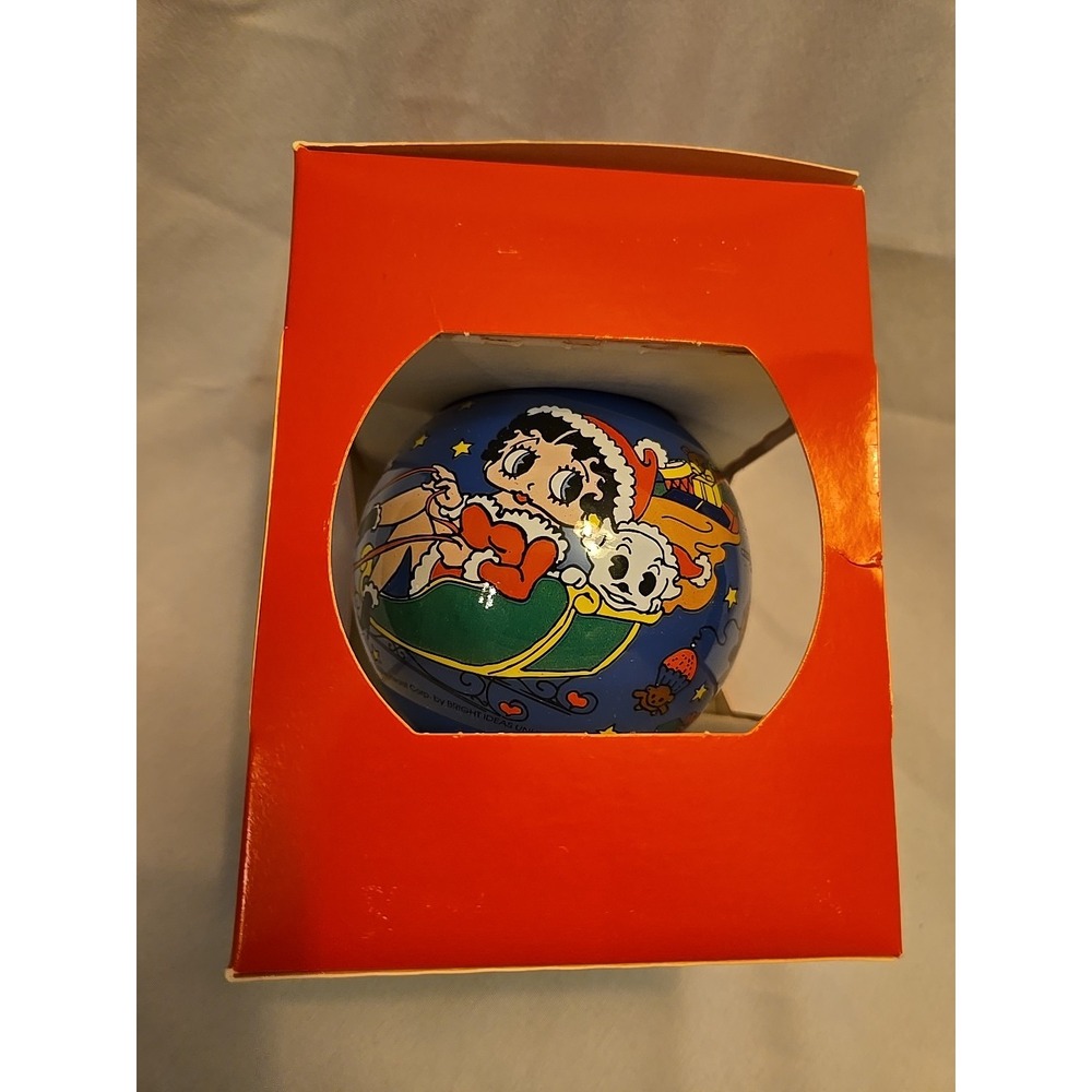 Vintage Betty Boop 1994 Round Christmas Ornament Blue NEW Bright Ideas Unlimited